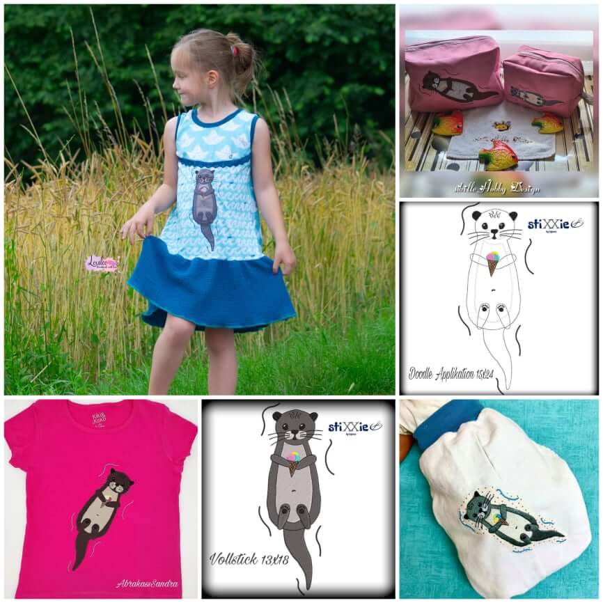 Stickdatei Otter Freebie Doodleapplikation von stiXXie by lajana