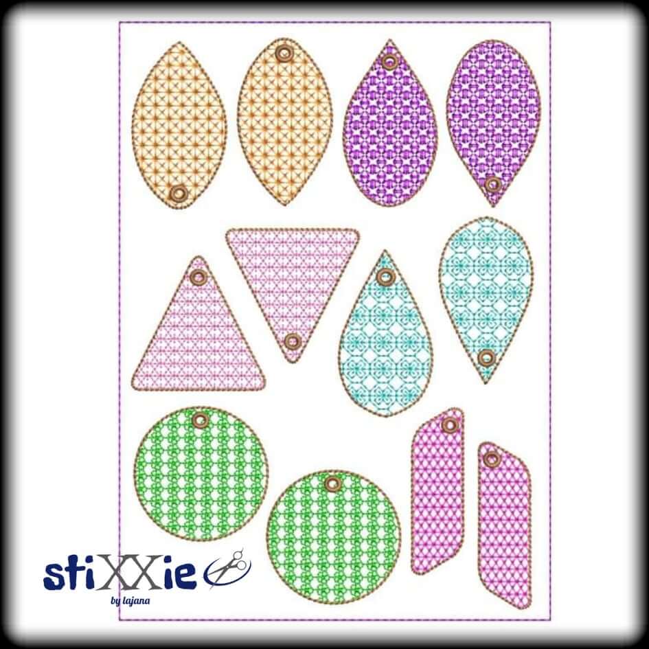 ITH Stickdatei Set Schmuckstücke 12-teilig von stiXXie by lajana