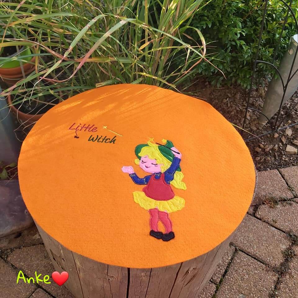 Stickdatei Kleine Hexe Doodle Applikation Set von stiXXie by lajana