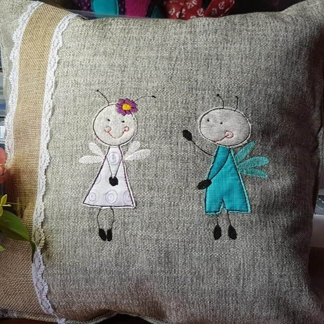 Stickdatei Doodle Applikation Pippa und Pepe von stiXXie by lajana