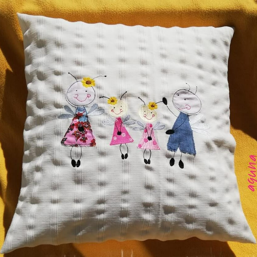 Stickdatei Doodle Applikation Pippa und Pepe von stiXXie by lajana