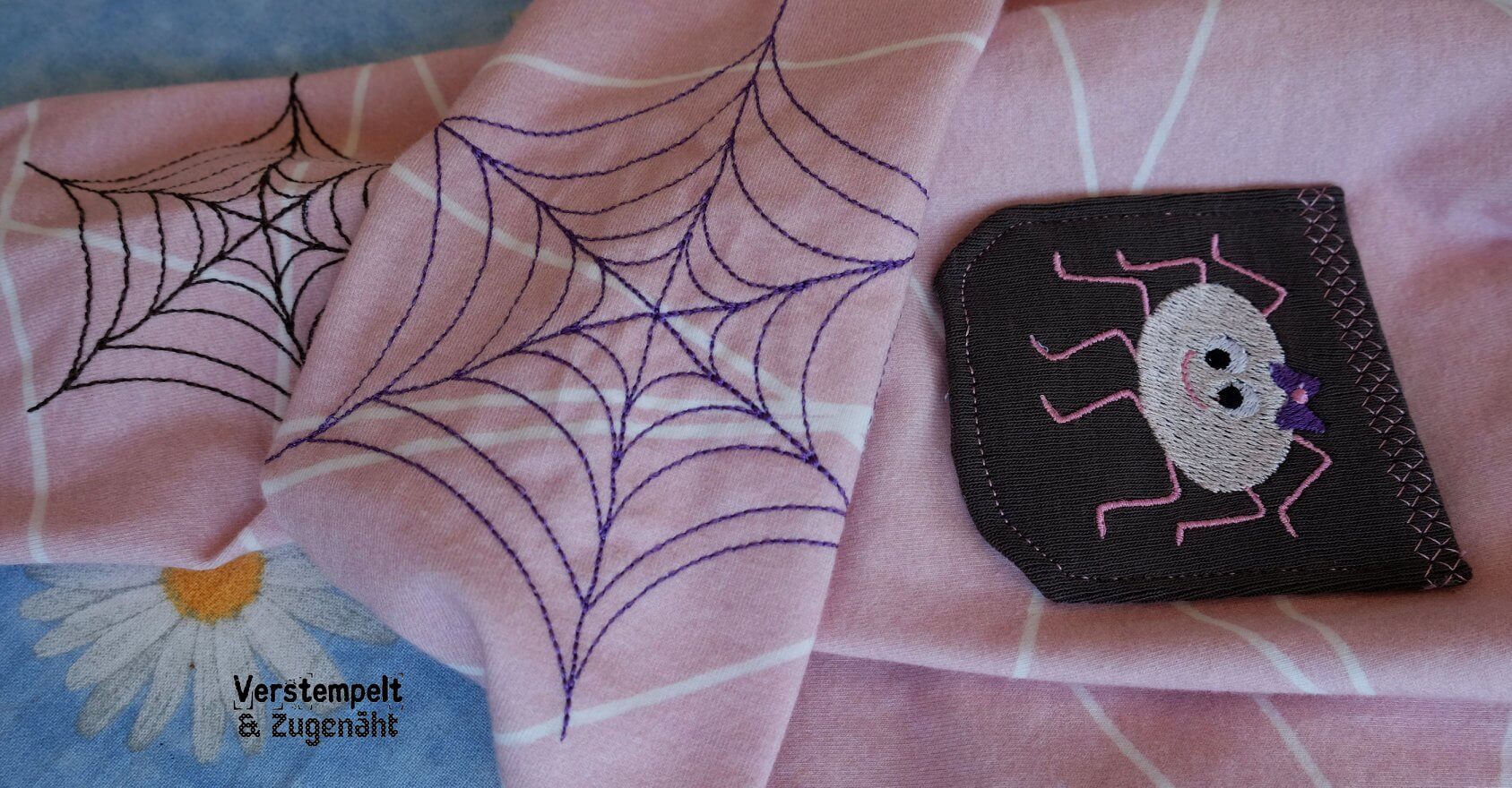 Stickdatei Spinnenfamilie Doodle Applikation von stiXXie by lajana