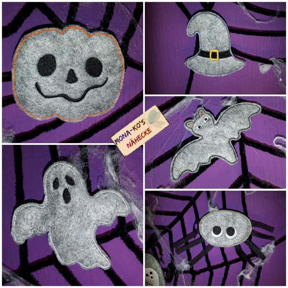 ITH Stickdatei Halloween Anhänger-Set von stiXXie by lajana