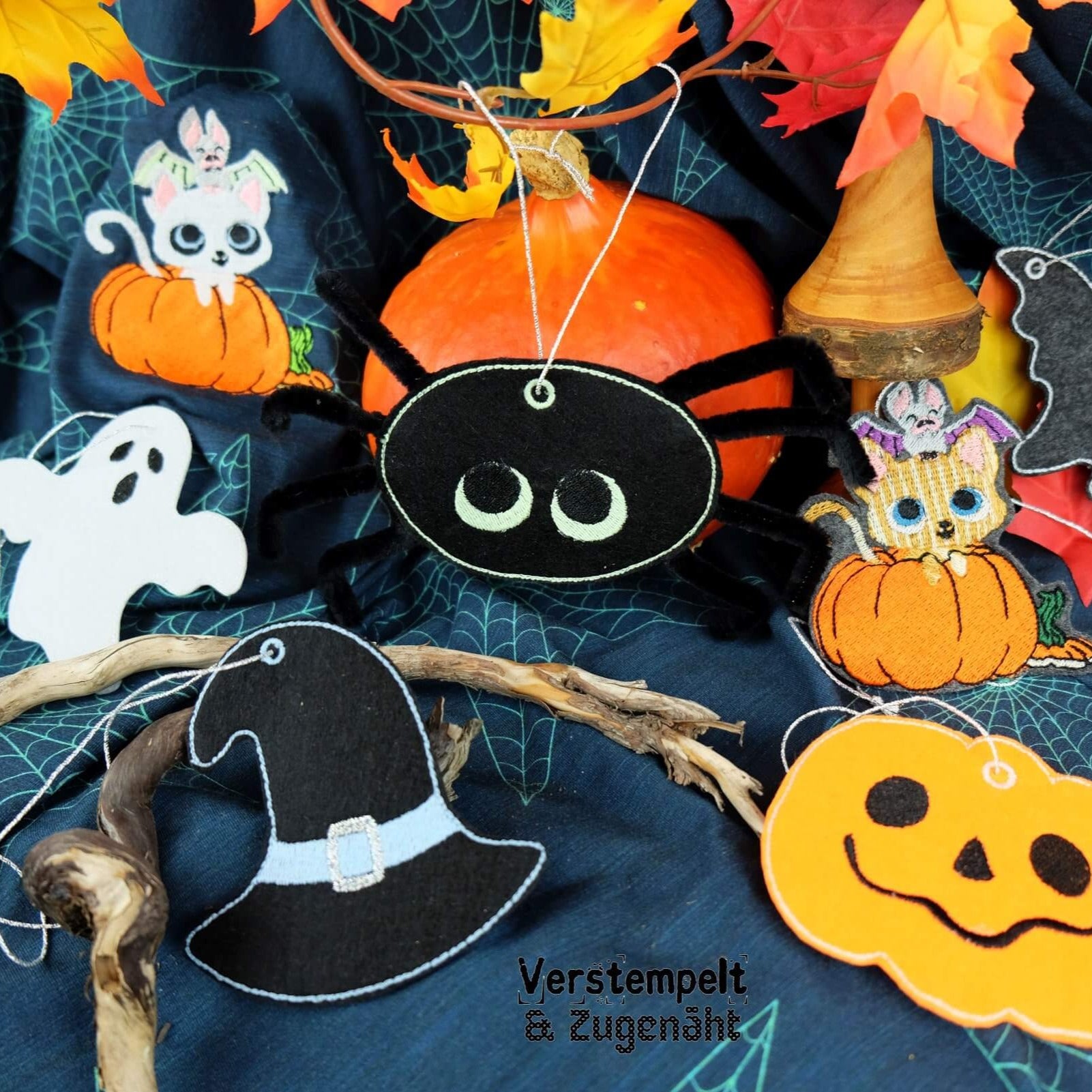 ITH Stickdatei Halloween Anhänger-Set von stiXXie by lajana