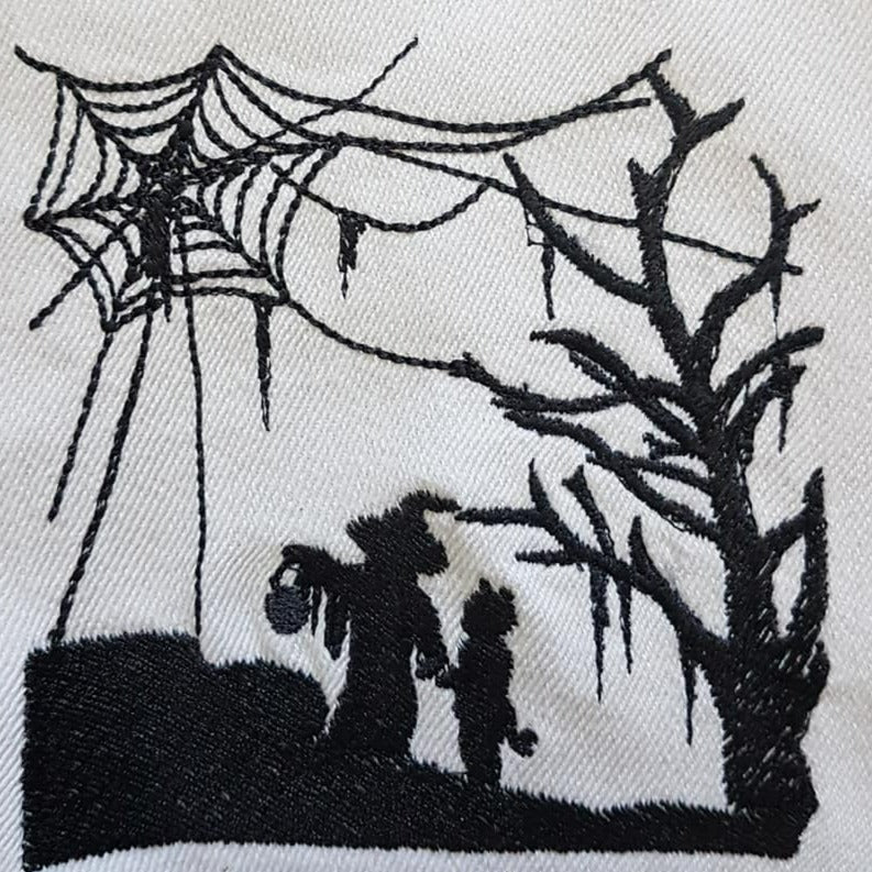 Stickdatei Gruselschloss im Scherenschnitt-Stil von stiXXie by lajana