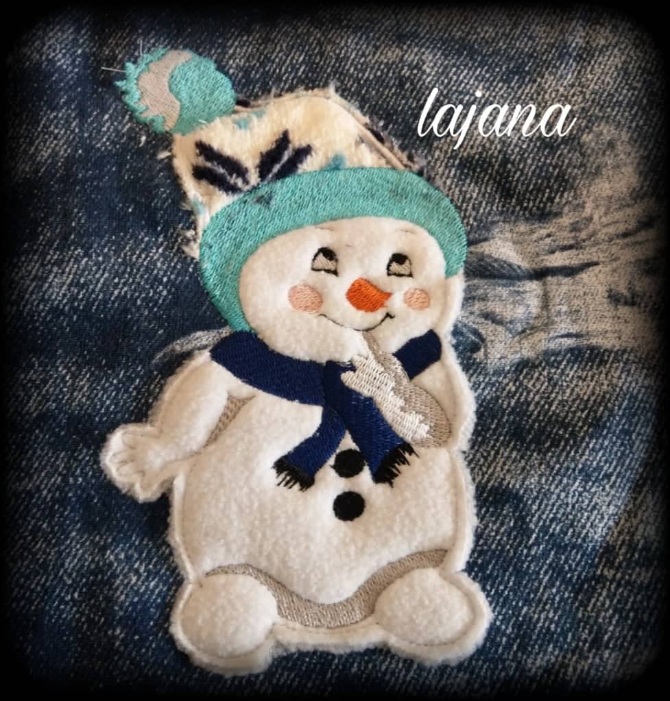 Stickdatei Schneemann Doodle Applikation von stiXXie by lajana