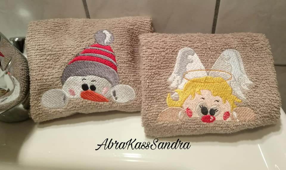 Stickdatei Schneemann und Engel von stiXXie by lajana