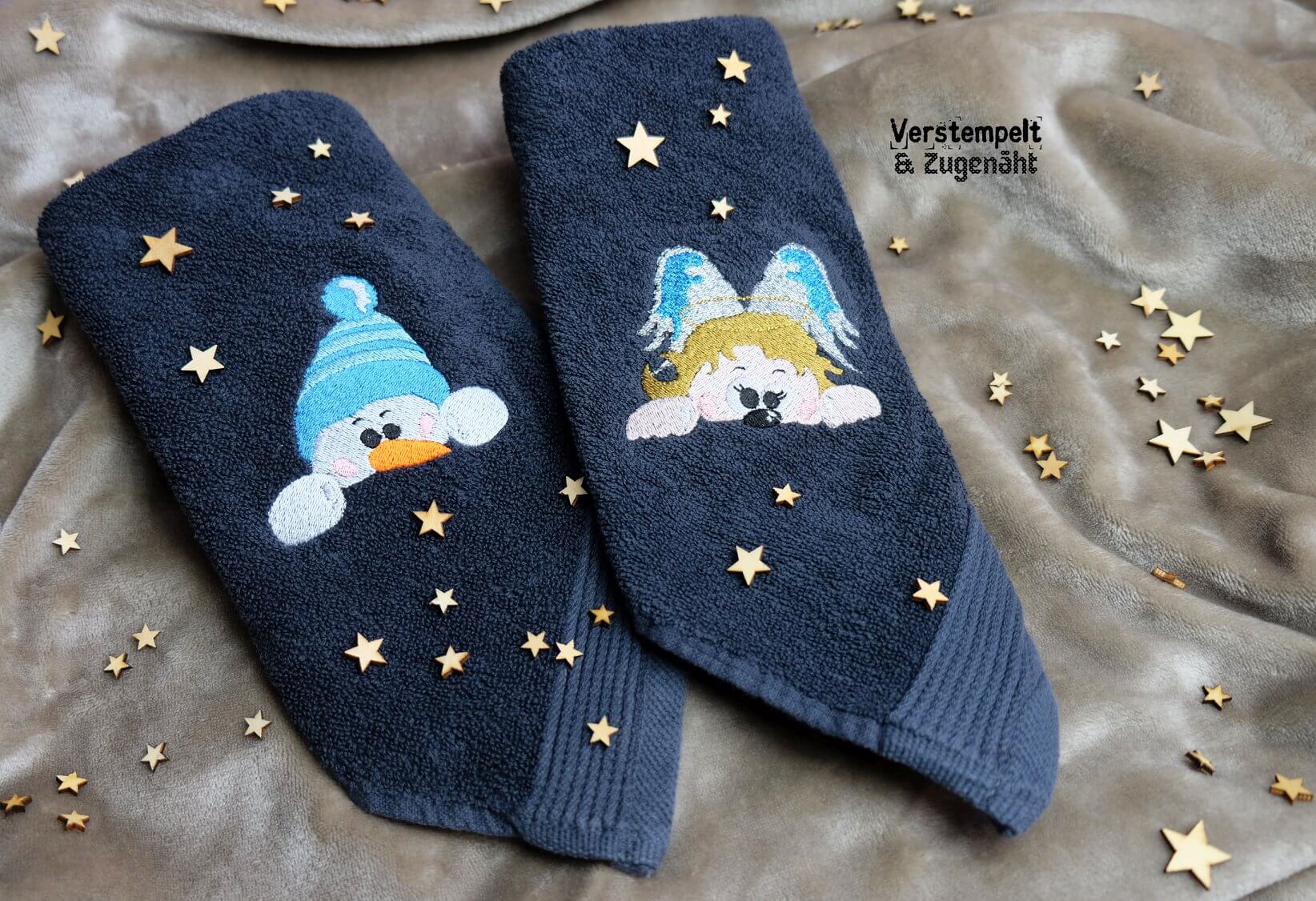 Stickdatei Schneemann und Engel von stiXXie by lajana