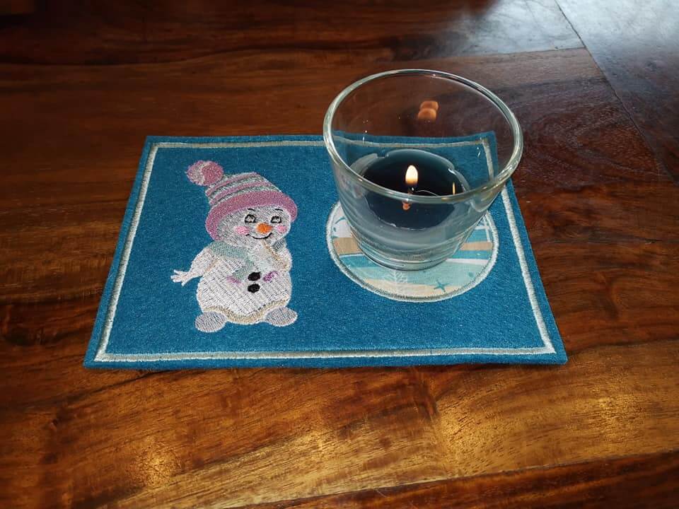 Stickdatei Schneemann Doodle Applikation von stiXXie by lajana