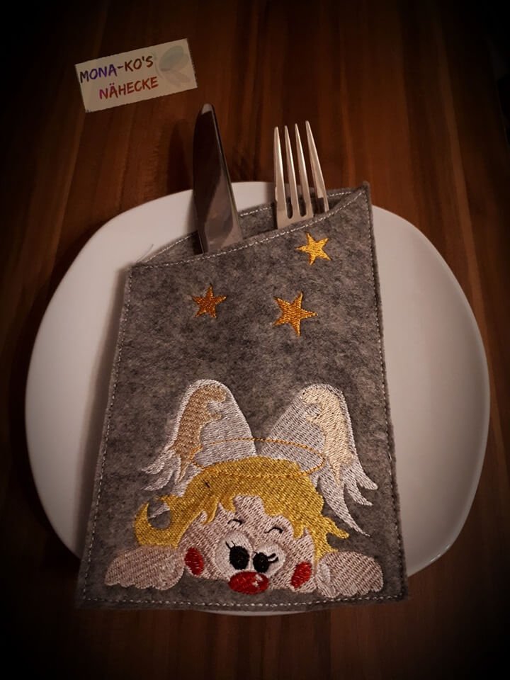 Stickdatei Schneemann und Engel von stiXXie by lajana