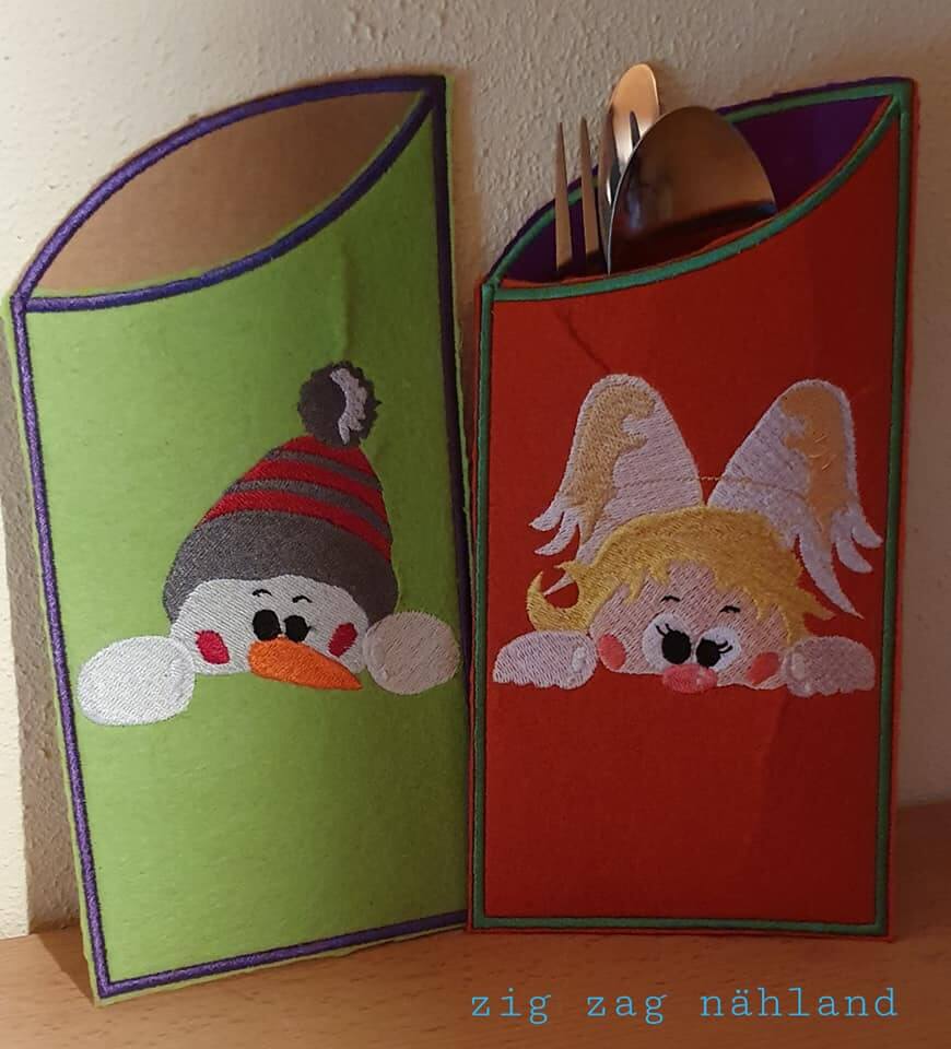 Stickdatei Schneemann und Engel von stiXXie by lajana