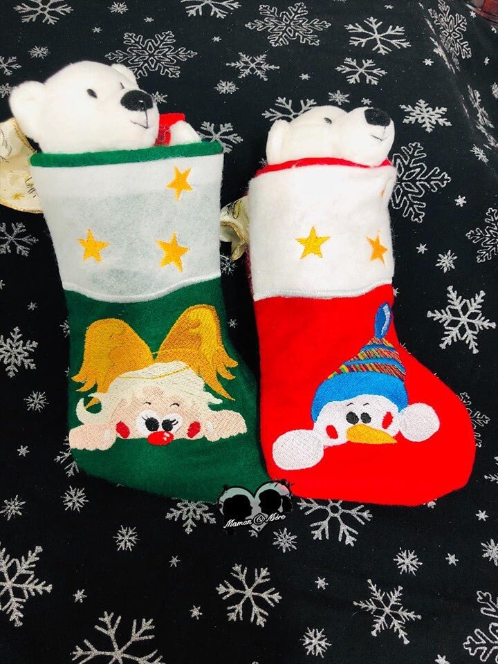 Stickdatei Schneemann und Engel von stiXXie by lajana