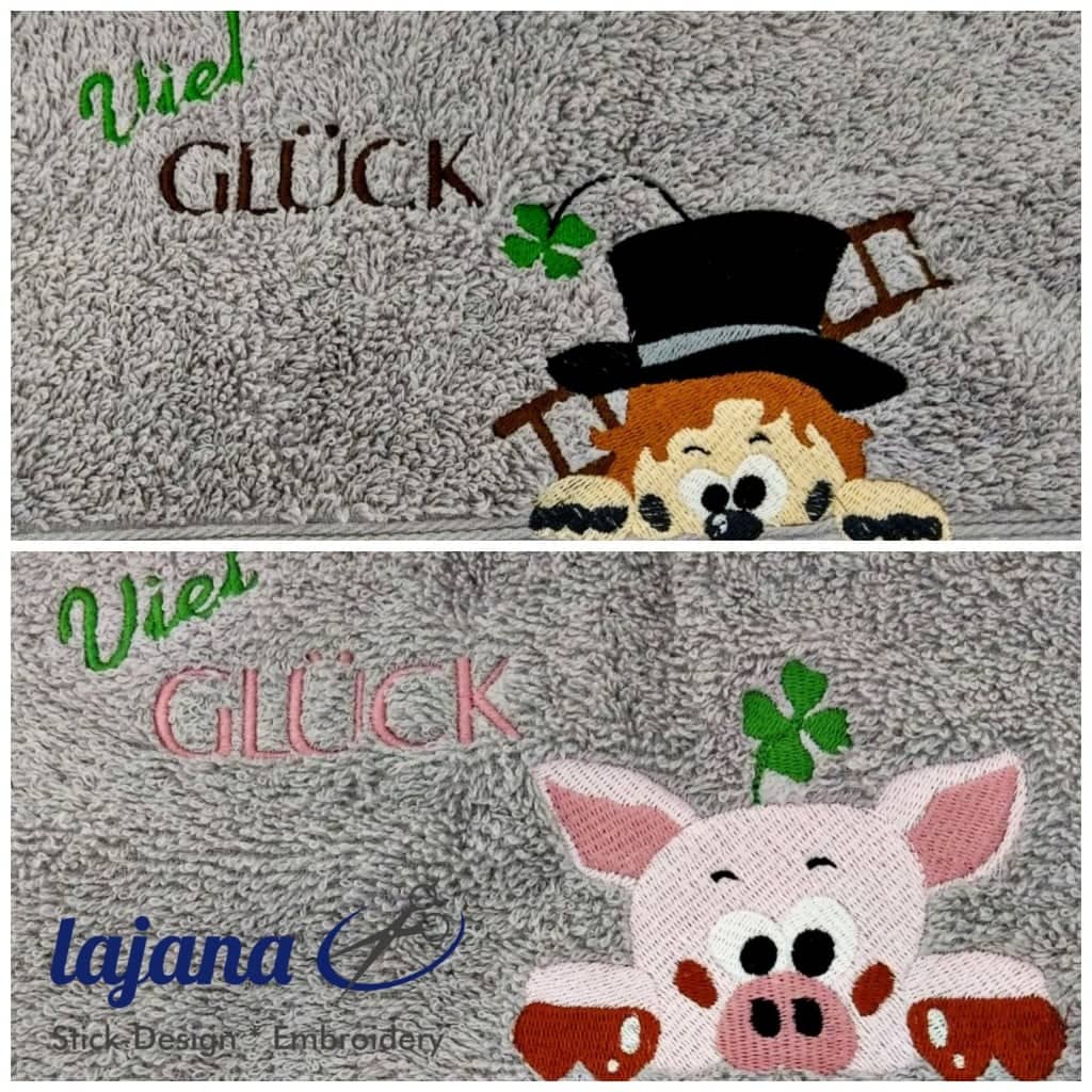 Stickdatei Schornsteinfeger und Schwein von stiXXie by lajana
