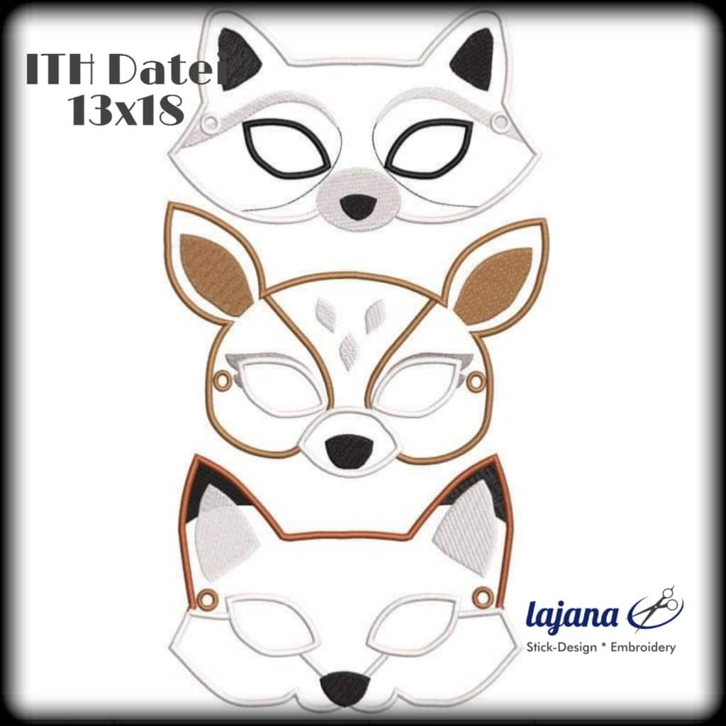 ITH Stickdatei Party Masken von stiXXie by lajana