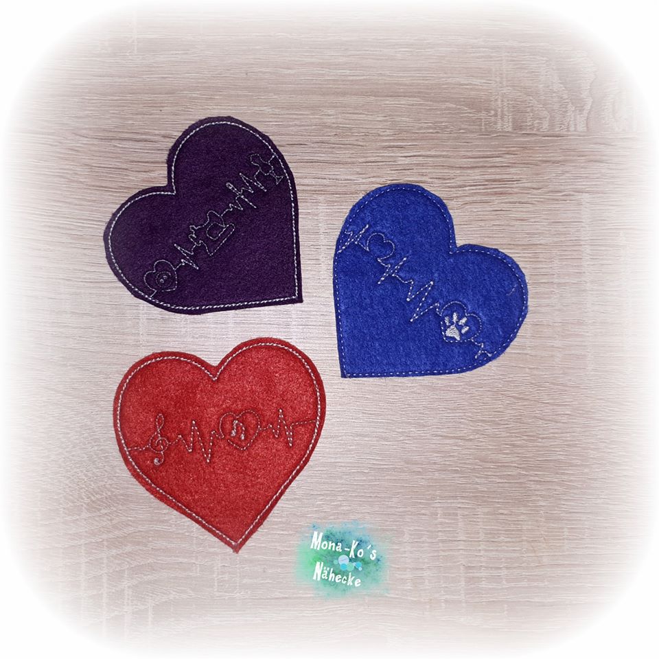 ITH Stickdatei Herzanhänger Set von stiXXie by lajana