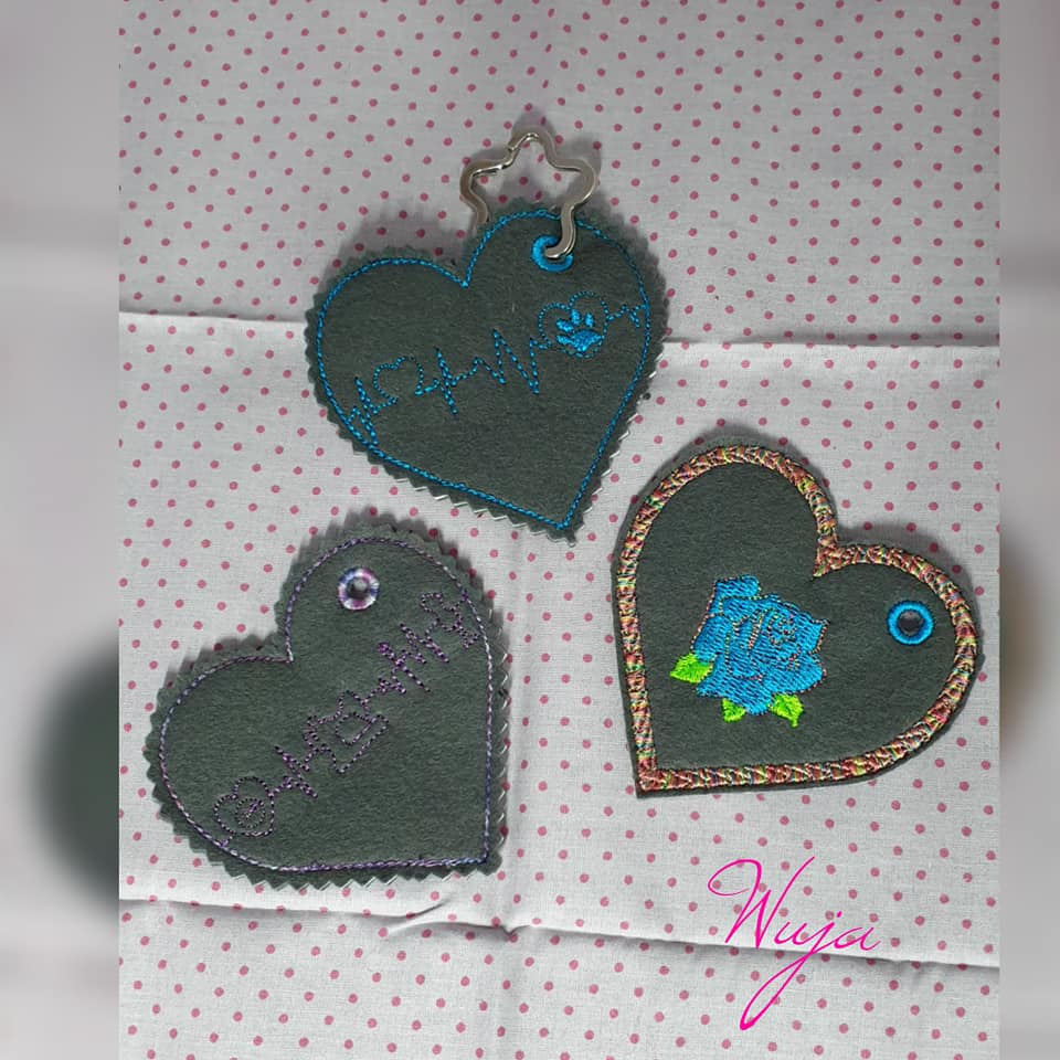 ITH Stickdatei Herzanhänger Set von stiXXie by lajana