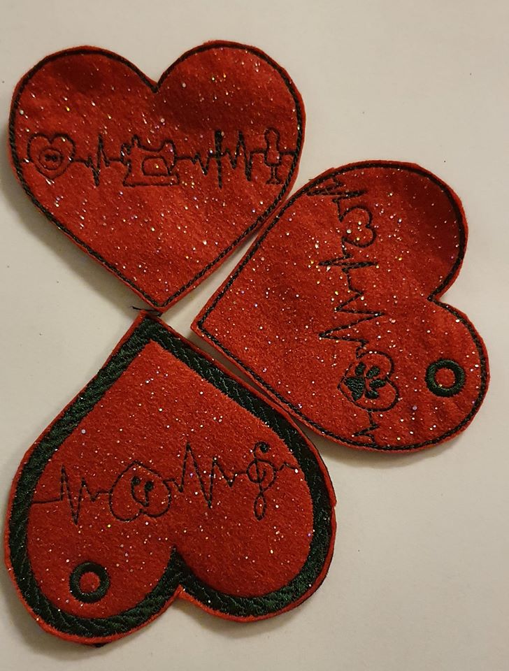 ITH Stickdatei Herzanhänger Set von stiXXie by lajana