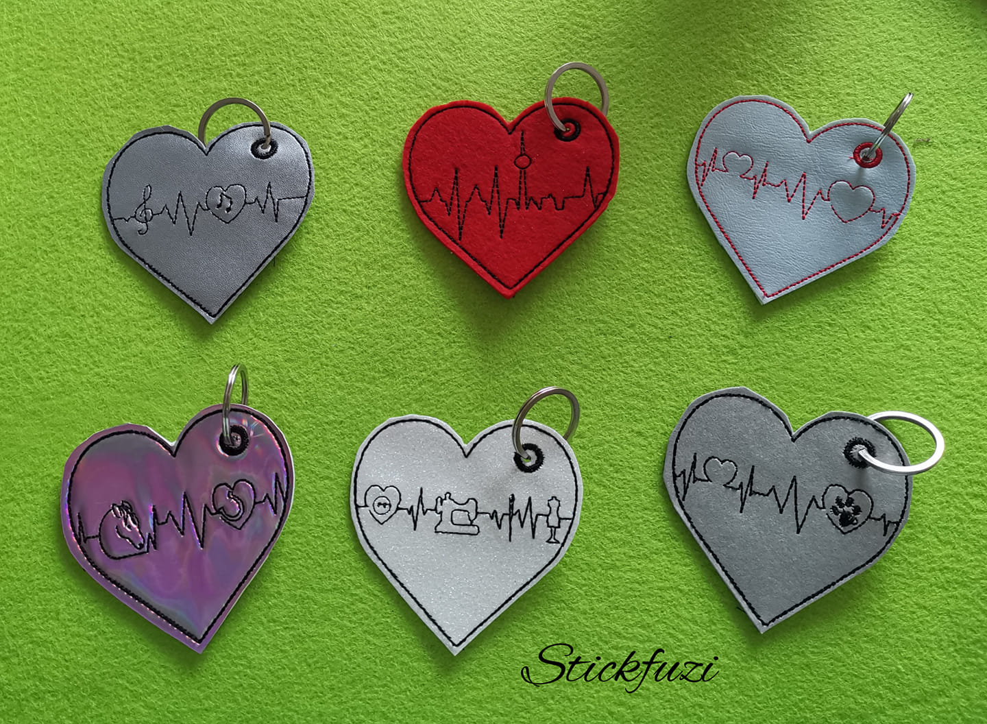 ITH Stickdatei Herzanhänger Set von stiXXie by lajana