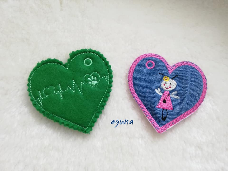 ITH Stickdatei Herzanhänger Set von stiXXie by lajana