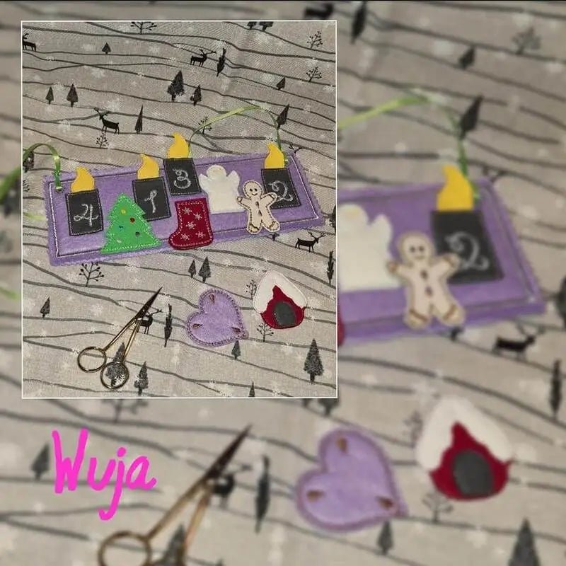 ITH Stickdatei Adventsgesteck 15-Teilig von stiXXie by lajana