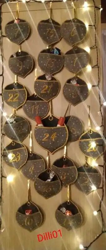 ITH Stickdatei Adventskalender Kugeln von stiXXie by lajana