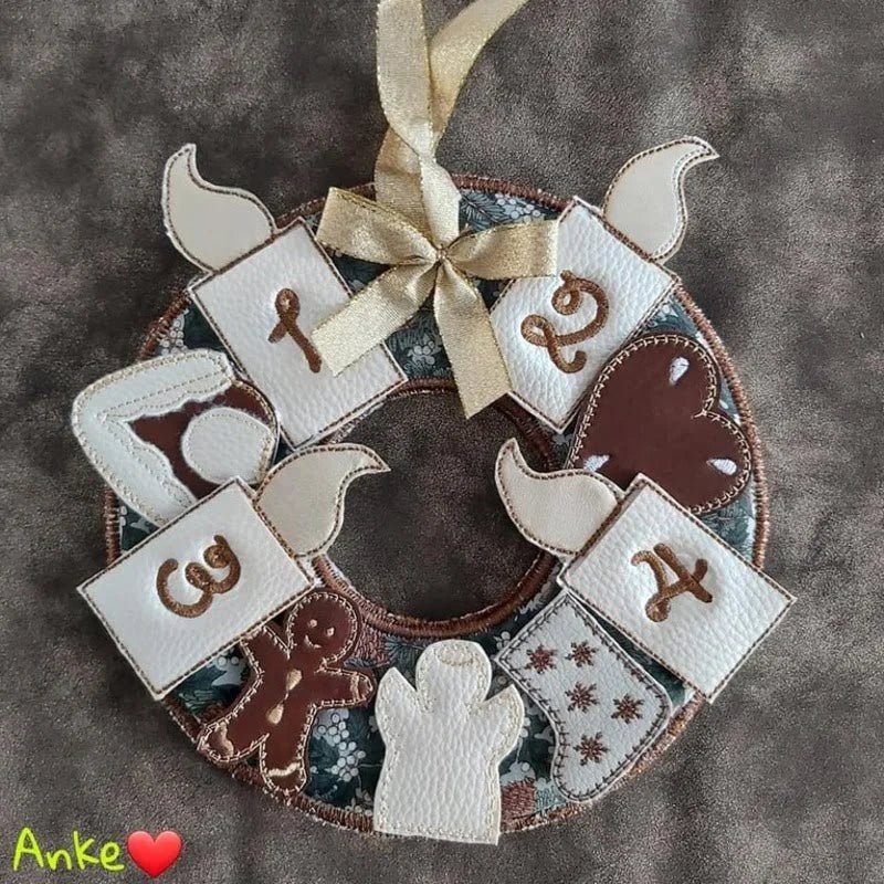 ITH Stickdatei Adventskranz 15-Teilig von stiXXie by lajana