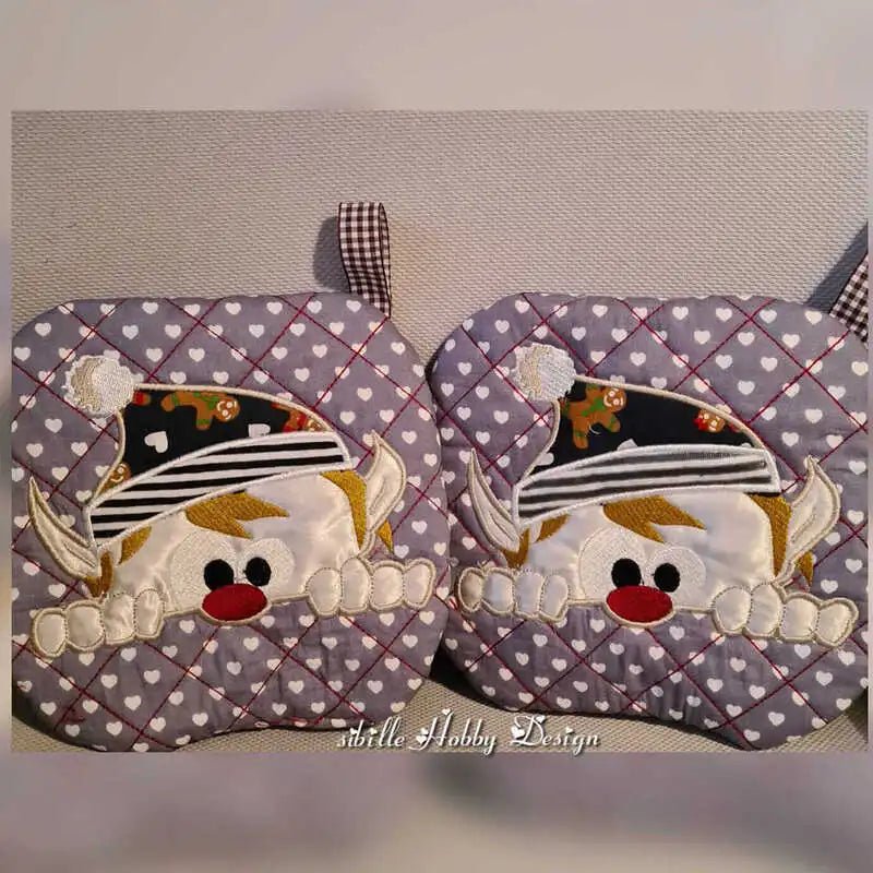 ITH Stickdatei Topfi Topflappen Weihnachtsmotive von stiXXie by lajana