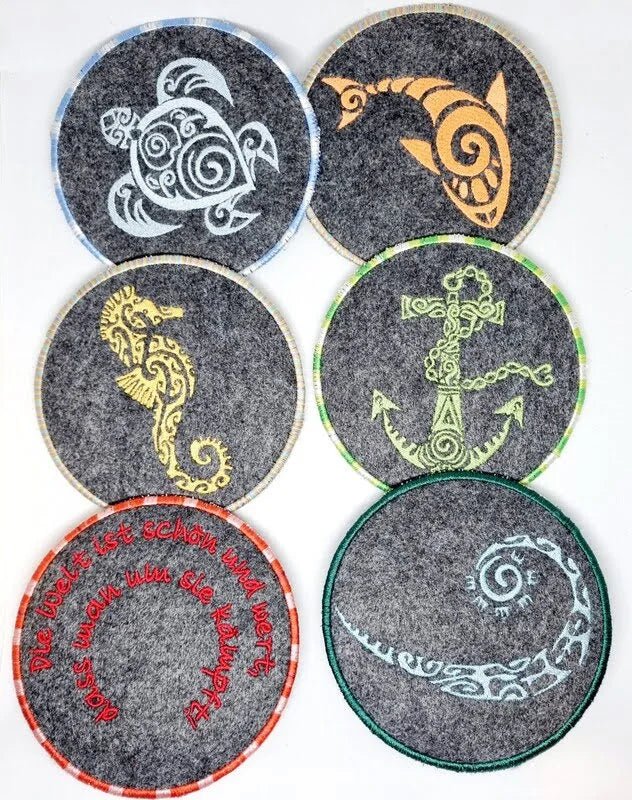 ITH Stickdatei Untersetzer rund Blanko von stiXXie by lajana