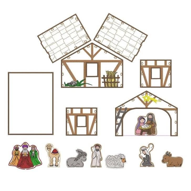 ITH Stickdatei Weihnachtskrippe mit allen Figuren von stiXXie by lajana