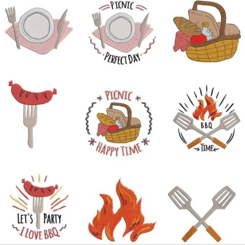 Stickdatei Barbeque-Set von stiXXie by lajana