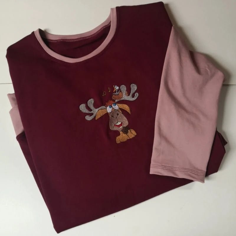 Stickdatei Elch mit Vogelnest und Noten von stiXXie by lajana