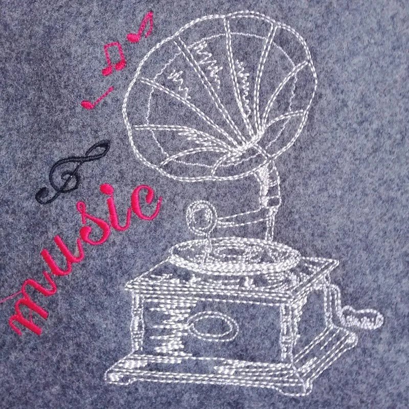 Stickdatei Grammophon Vintage von stiXXie by lajana