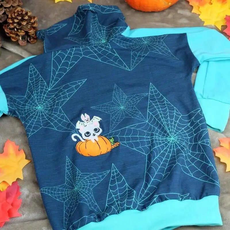 Stickdatei Halloween Kürbis, Katze, Fledermaus von stiXXie by lajana