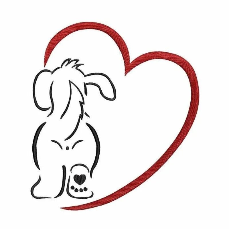 Stickdatei Hund mit Herz von stiXXie by lajana