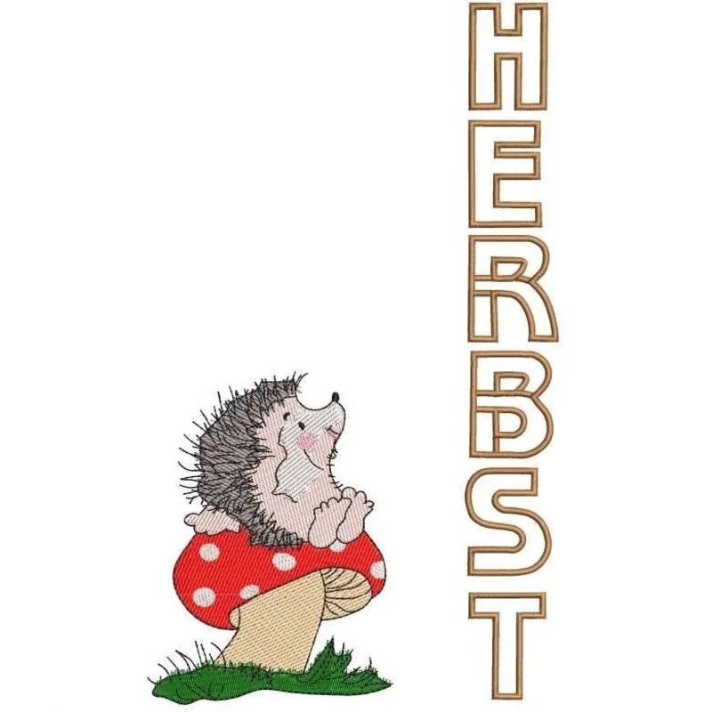 Stickdatei Igel Herbstdekoration von stiXXie by lajana