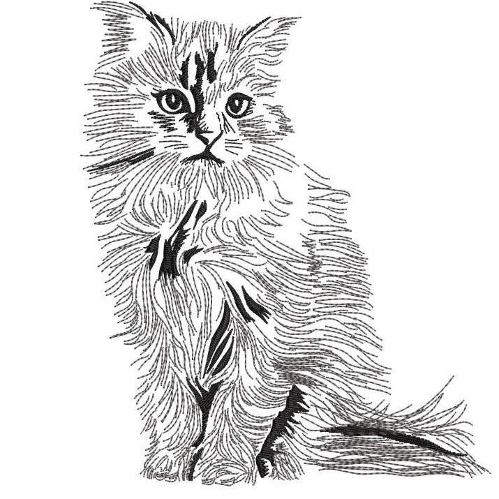 Stickdatei Katze Scribble von stiXXie by lajana