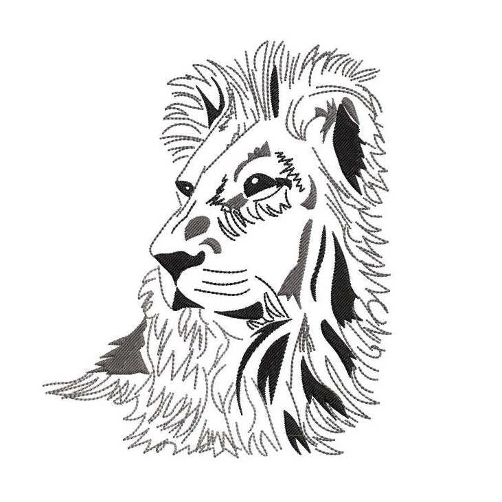 Stickdatei Löwe Scribble von stiXXie by lajana