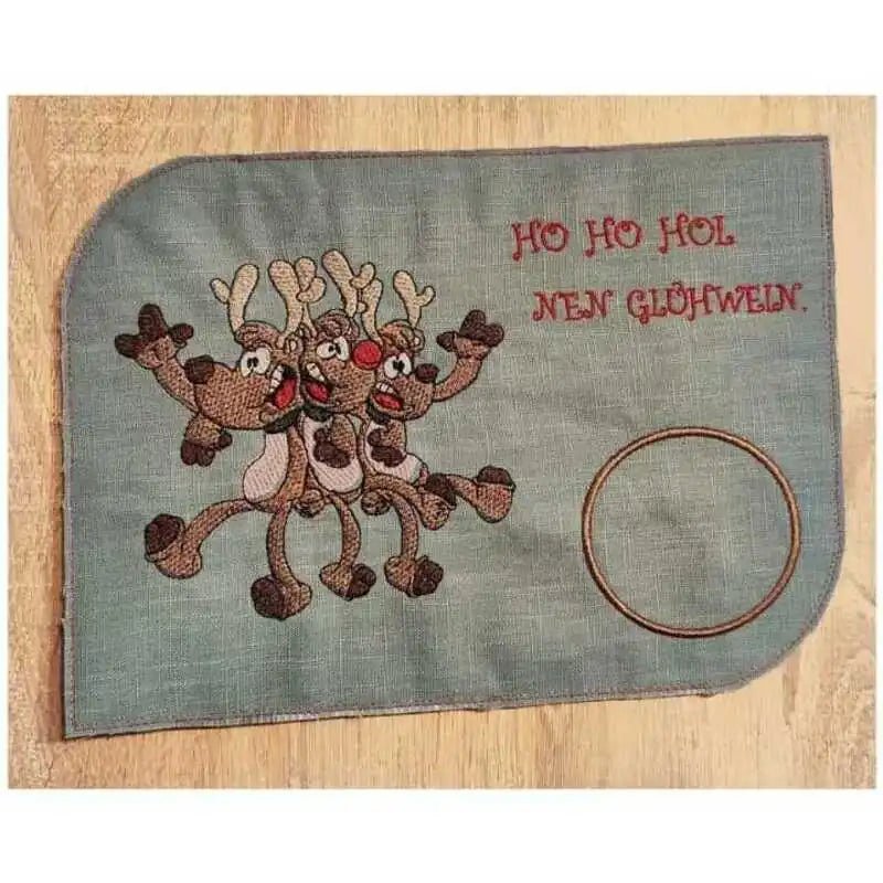 Stickdatei Lustige Elche mit Spruch von stiXXie by lajana