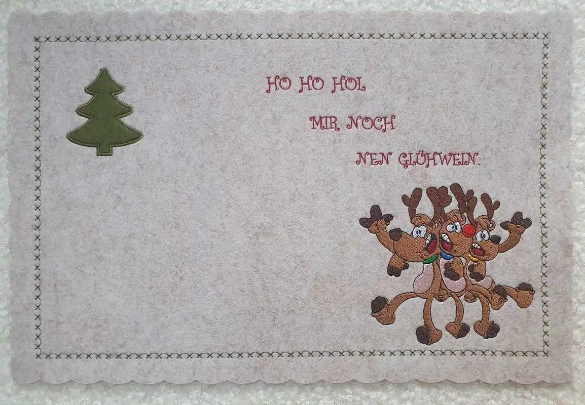 Stickdatei Lustige Elche mit Spruch von stiXXie by lajana