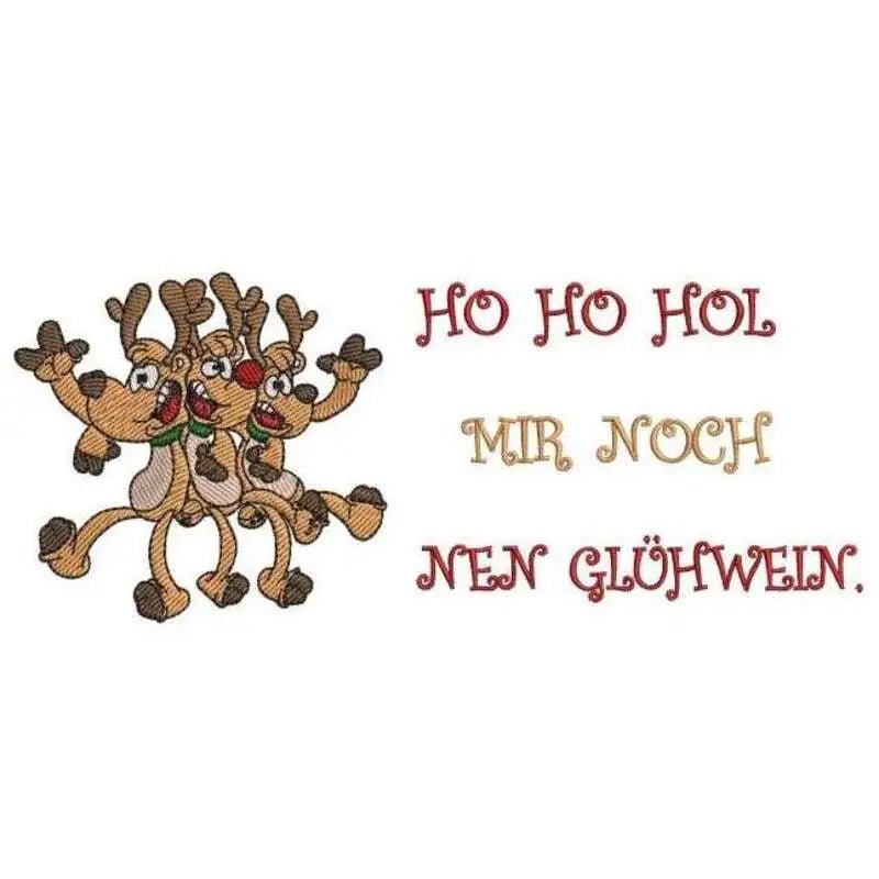 Stickdatei Lustige Elche mit Spruch von stiXXie by lajana