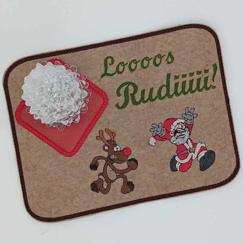 Stickdatei Running Elch und Nikolaus von stiXXie by lajana