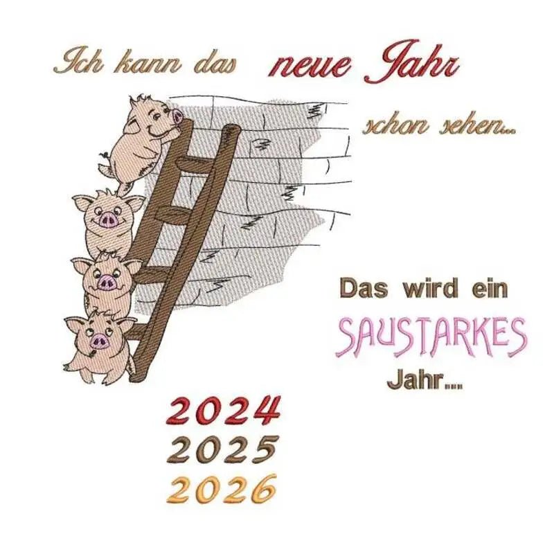 Stickdatei Schwein mit Sprüchen von stiXXie by lajana