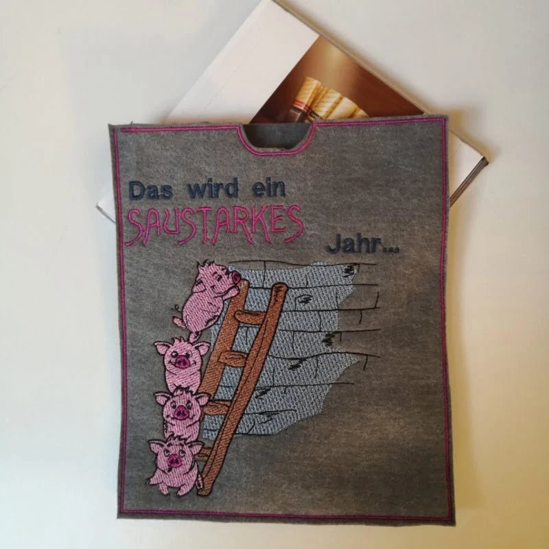 Stickdatei Schwein mit Sprüchen von stiXXie by lajana