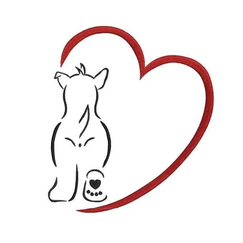 Stickdatei Spitzohr-Hund mit Herz von stiXXie by lajana