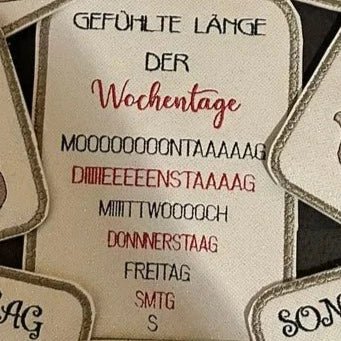 Stickdatei Spruch Wochentage von stiXXie by lajana