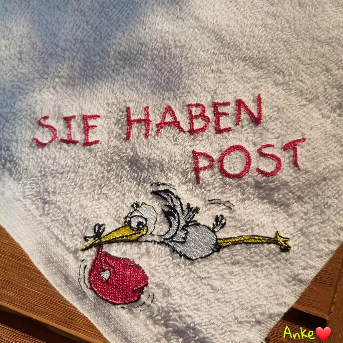 Stickdatei Storch-Post mit Spruch von stiXXie by lajana