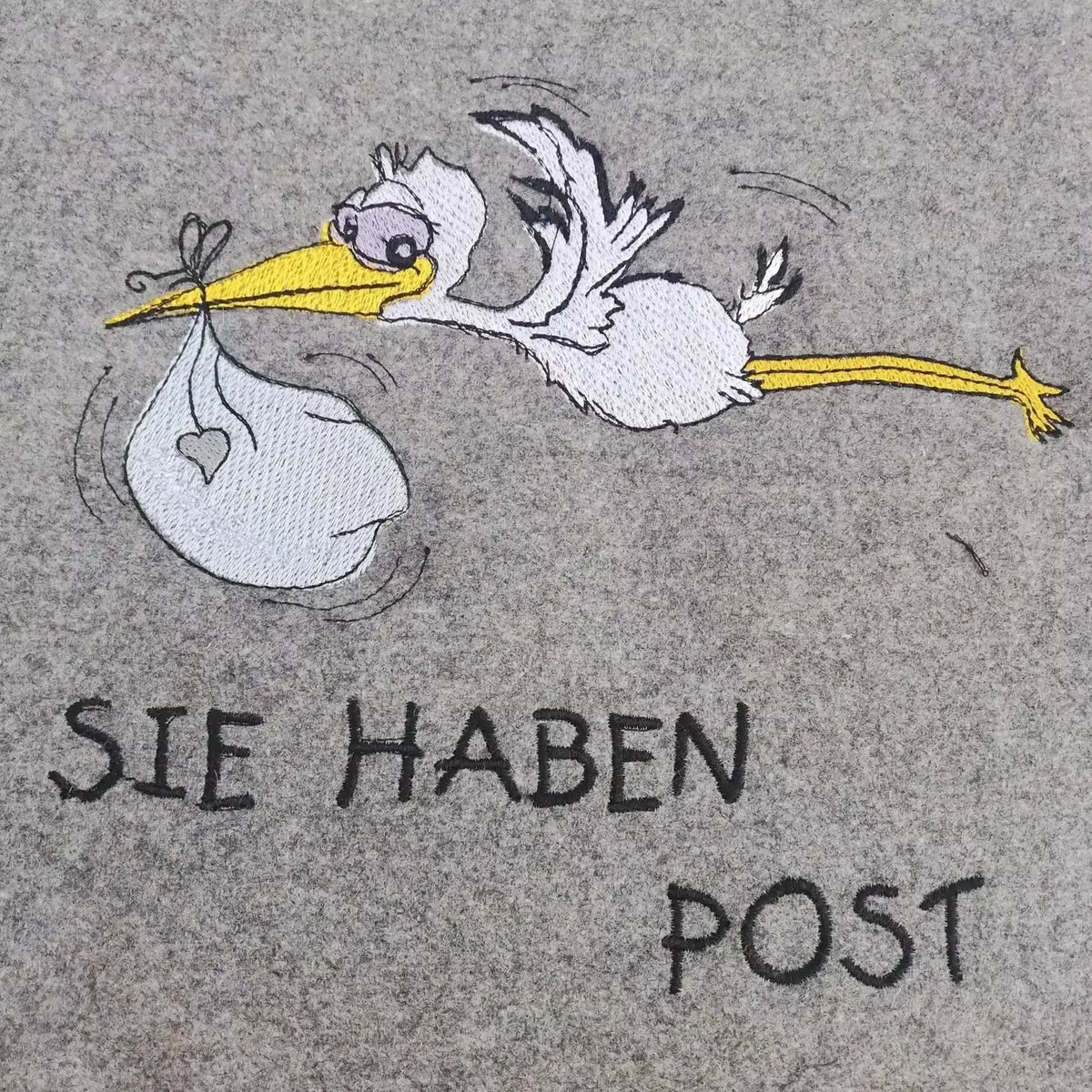 Stickdatei Storch-Post mit Spruch von stiXXie by lajana