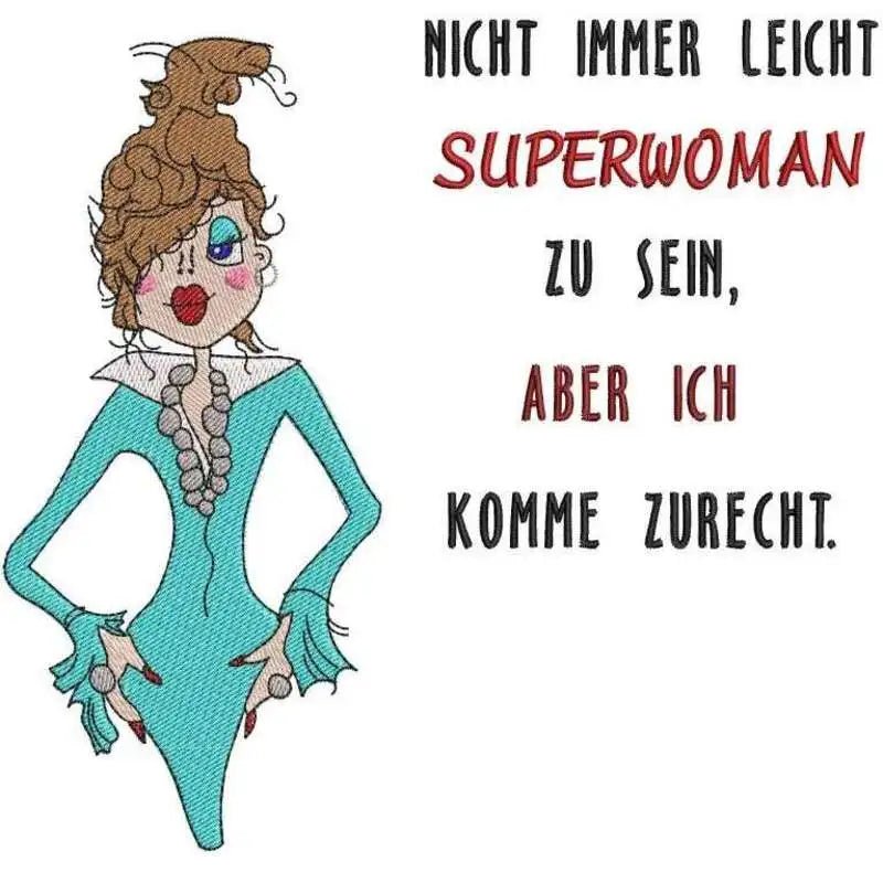 Stickdatei Superwoman mit Spruch von stiXXie by lajana