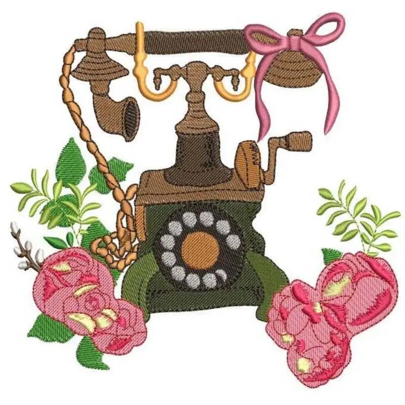 Stickdatei Telefon Vintage von stiXXie by lajana