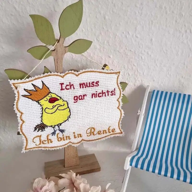 Stickdatei Vogel mit Spruch von stiXXie by lajana